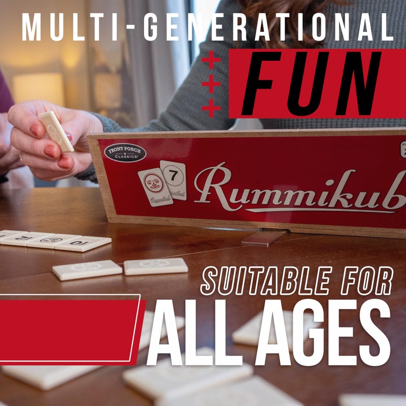 Front Porch Classics, Rummikub Vintage Edition in All-Wood Storage Case with 4 Built-in Player Trays and 106 Rummikub Tiles, for 2 to 4 Players Ages 8 and Up - Image 5